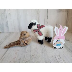 Easter animal friend set sheep bird gnome spring home decor set unique